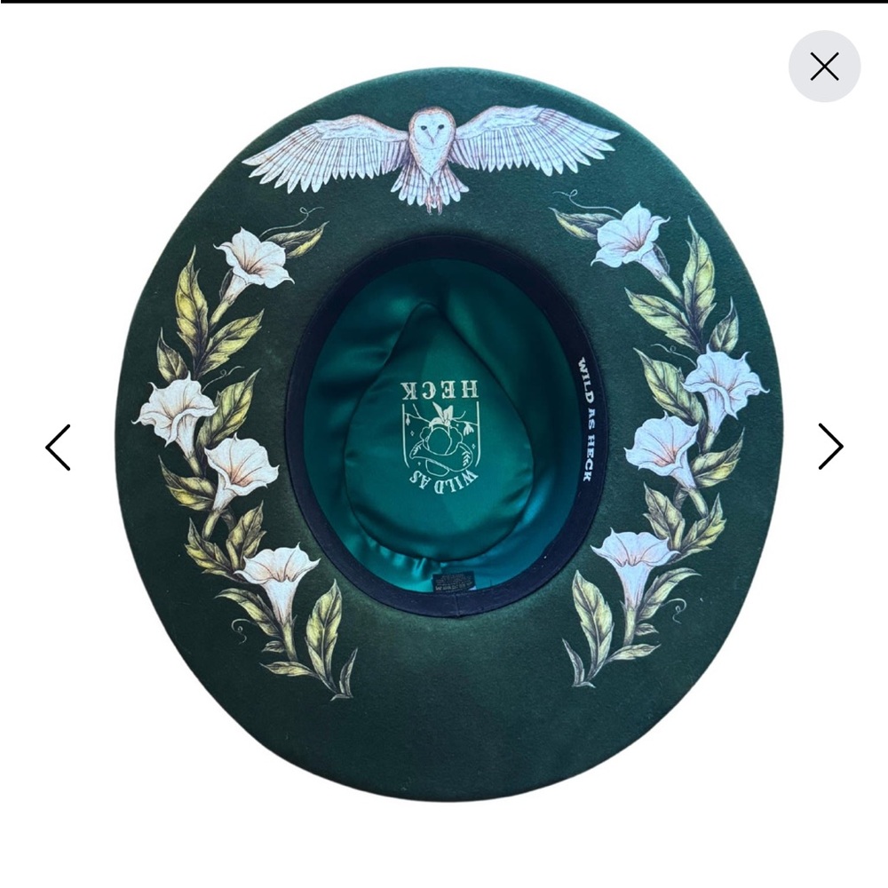 NIB - Wild As Heck Green Floral Hat - Picture 4 of 4